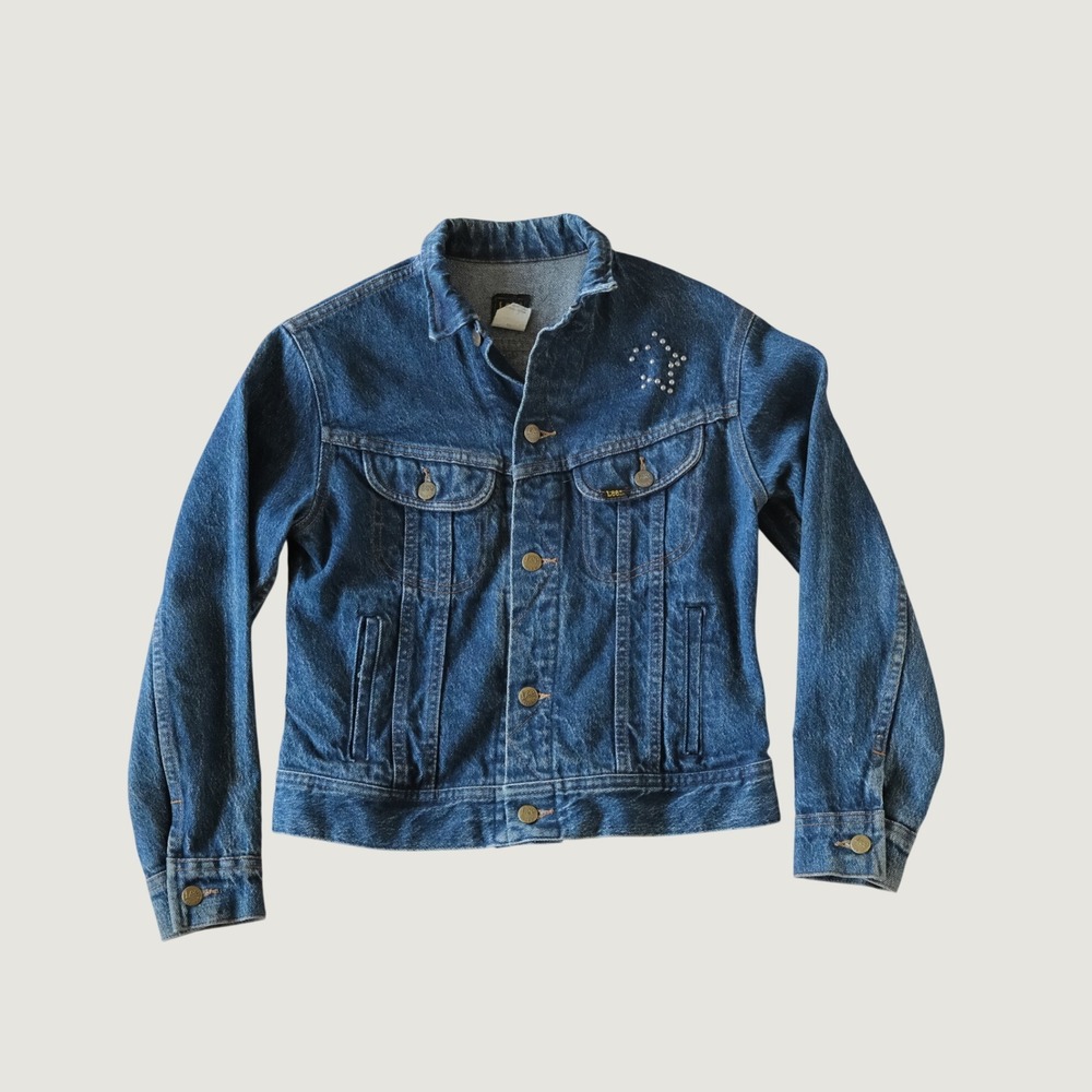 Lee Riders‎ Denim Jacket Boys Blue Studded Star Western Vintage 14 Trucker